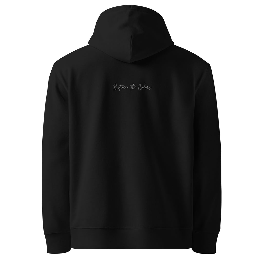 Different but Equal Unisex Bio-Hoodie schwarz Rückansicht – genderfluid fashion, queer Hoodie, genderless clothing