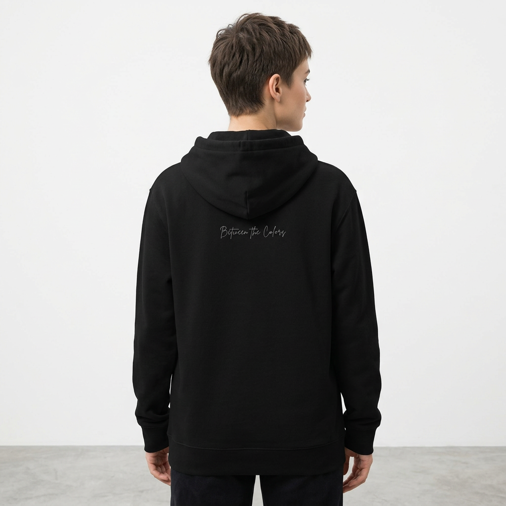 Different but Equal Bio-Hoodie Rückansicht – genderfluid Kapuzenpullover, queer fashion, genderless Hoodie