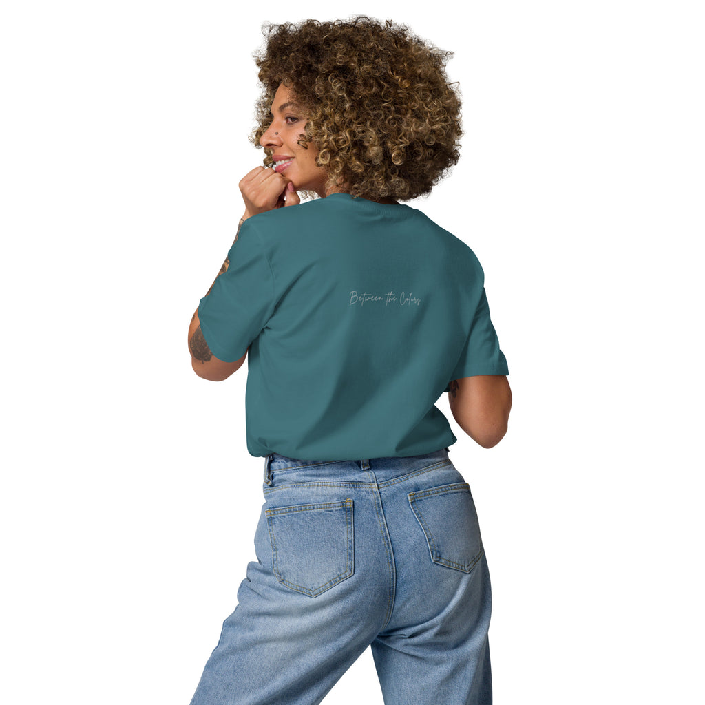 Different but Equal Unisex Bio T-Shirt Stargazer – Detailansicht Rückseite, Non-Binary Streetwear