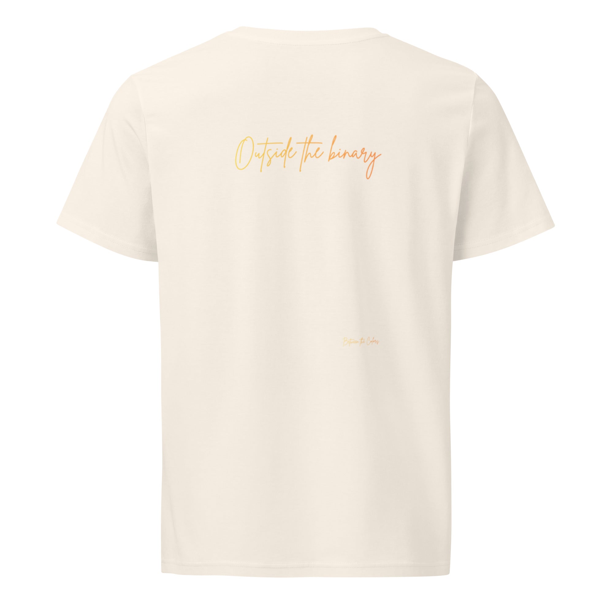 "Outside the Binary" Unisex Bio-T-Shirt in Vintage-Weiß – Queer Non-Binary Genderfluid Fashion von Between the Colors