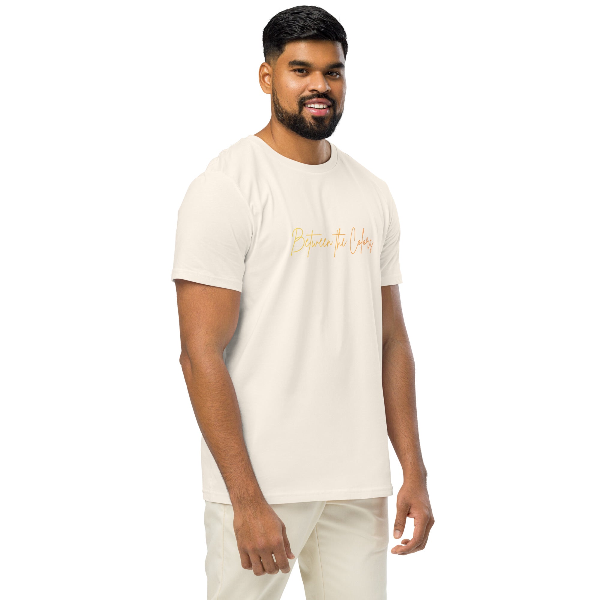 "Outside the Binary" Unisex Bio-T-Shirt in Vintage-Weiß – Queer Non-Binary Genderfluid Fashion von Between the Colors