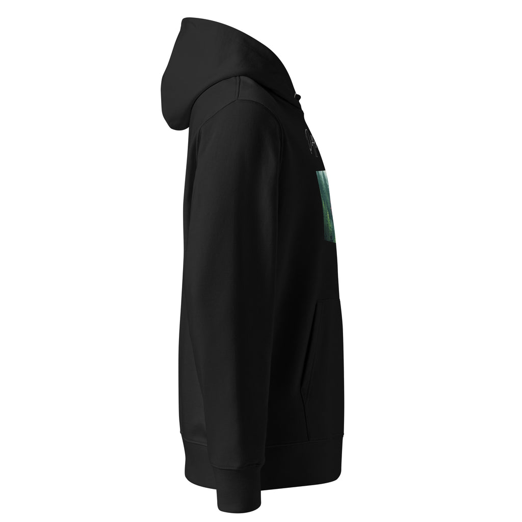 Different but Equal Eco-Hoodie schwarz Seitenansicht rechts – gender-neutral Hoodie, queer clothing, genderfluid fashion